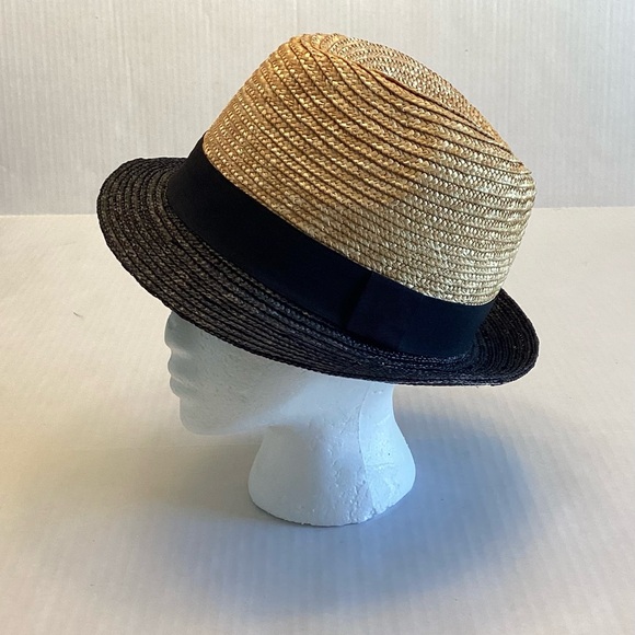 NWOT H&M two tone straw fedora - Picture 1 of 6
